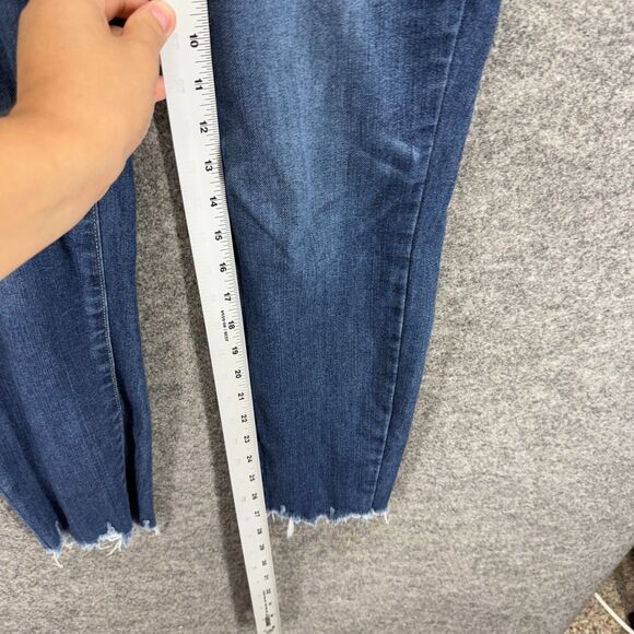 Paige Jeans Women 28 Plus Blue Denim Medium Wash Verdugo Ankle Mid Rise Cut Off - Picture 5 of 9